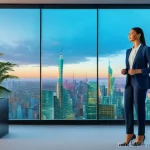 Home 13 대체투자 옵션 평가를 위한 경과 분석 - **Prompt:** A diverse and innovative investment landscape. A sophisticated woman in her late 30s, dr...