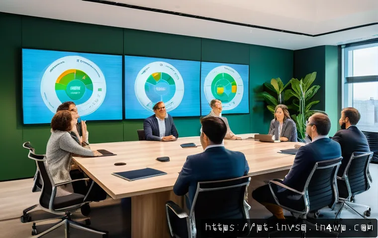 대체투자 옵션 평가의 윤리적 고려사항 - A diverse group of professional investors in a modern conference room, engaged in a vibrant discussi...
