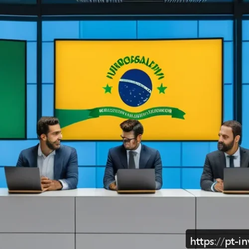 Home 30 대체투자 옵션의 법적 고려사항 - A modern Brazilian financial regulator’s office scene, featuring a diverse group of professionals di...